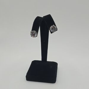 Retired Silpada Sterling Silver CZ Queen For A Day Sparkle Earrings RARE